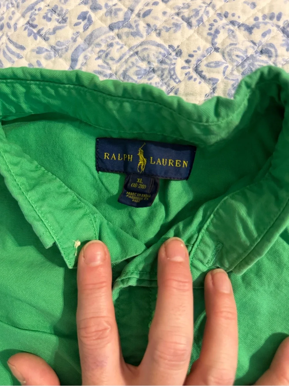 Ralph Lauren Green Long-Sleeve Button-Down Shirt